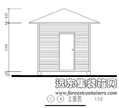 集裝箱式活動住宅修正方案外觀方案二CA立面圖