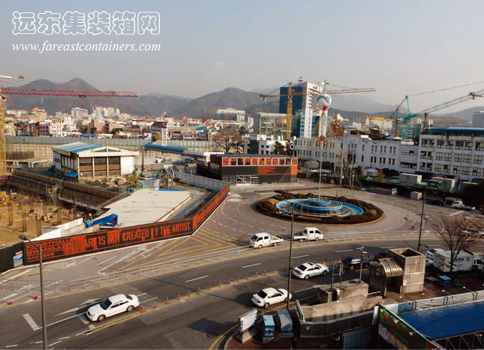 集裝箱建筑： Gwanju 集裝箱藝術館所處的周圍環境